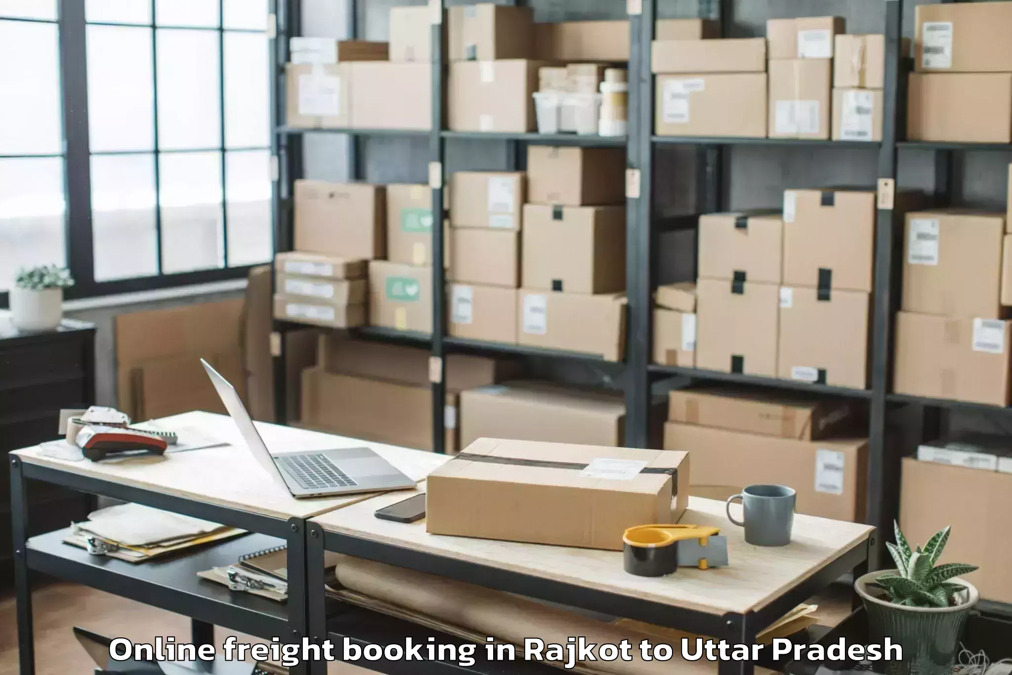 Professional Rajkot to Mubarakpur Online Freight Booking